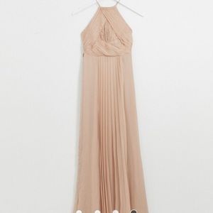Champagne\pink floorlength bridesmaids dress